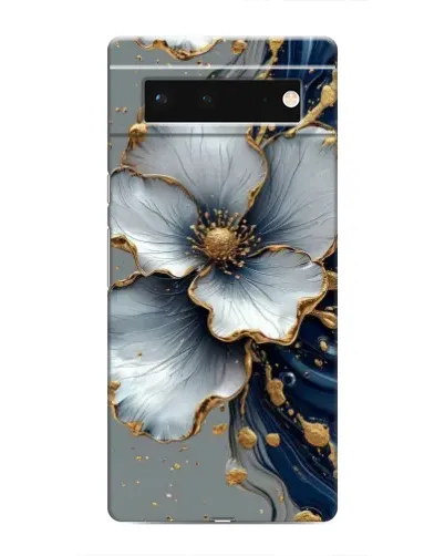 Чохол для Google Pixel 6 з картинкою «Біла квітка та золотий флюїд»