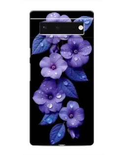 Чохол для Google Pixel 6 з картинкою «Фіолетові квіти з росою»