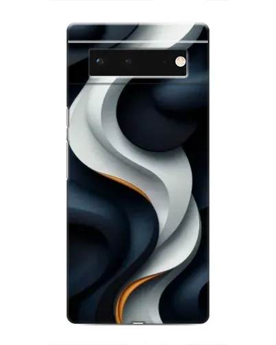 Чохол для Google Pixel 6 з картинкою «Об'ємні чорно-білі стрічки»