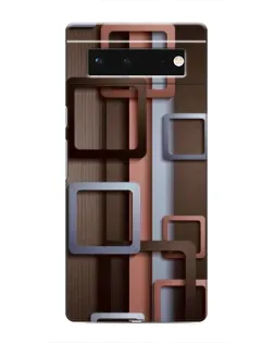 Чохол для Google Pixel 6 з картинкою «Коричневі об'ємні квадрати»