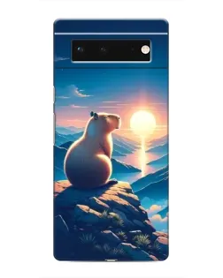 Чохол для Google Pixel 6 з картинкою «Захід сонця з капібарою»