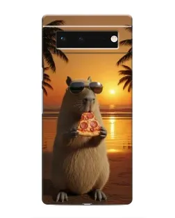 Чохол для Google Pixel 6 з картинкою «Капібара з піцою»