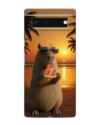 Чохол для Google Pixel 6 з картинкою «Капібара з піцою»