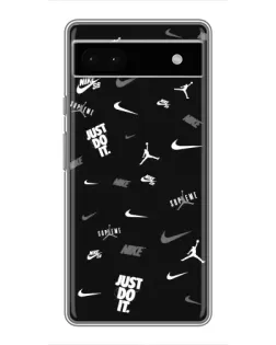 Чохол для Google Pixel 6a з картинкою «Nike Black Pattern»