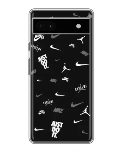 Чохол для Google Pixel 6a з картинкою «Nike Black Pattern»