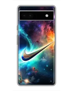 Чохол для Google Pixel 6a з картинкою «Космічний Nike Swoosh»