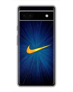 Чехол для Google Pixel 6a с картинкой «Синий пульс Nike»