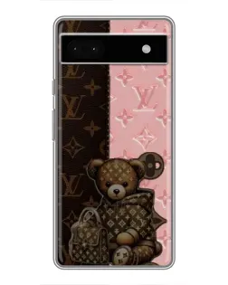 Чохол для Google Pixel 6a з картинкою «Ведмедик у стилі LV»