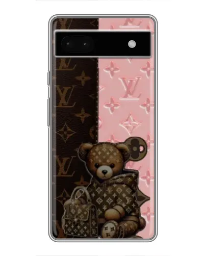 Чохол для Google Pixel 6a з картинкою «Ведмедик у стилі LV»