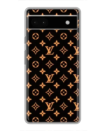 Чохол для Google Pixel 6a з картинкою «Золота монограма LV»