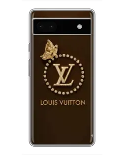 Чохол для Google Pixel 6a з картинкою «LV — золота печатка»