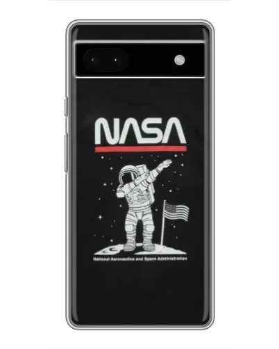 Чохол для Google Pixel 6a з картинкою «NASA — крокуємо по Місяцю»