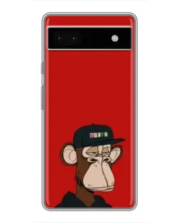 Чохол для Google Pixel 6a з картинкою «Bored Ape — червоний фон»