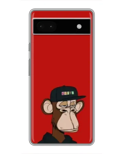 Чохол для Google Pixel 6a з картинкою «Bored Ape — червоний фон»