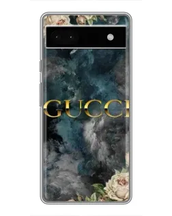 Чехол для Google Pixel 6a с картинкой «Абстрактные цветы Gucci»