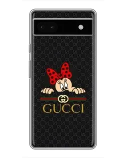 Чохол для Google Pixel 6a з картинкою «Мінні Маус Gucci — чорний»