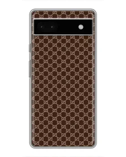 Чехол для Google Pixel 6a с картинкой «Gucci — шоколадная сетка»
