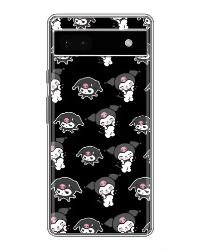 Чохол для Google Pixel 6a з картинкою «Чорний паттерн Kuromi»
