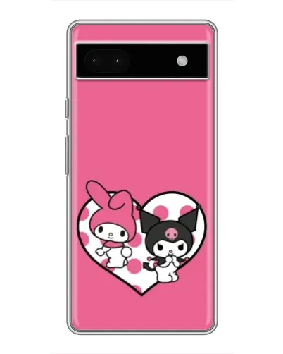 Чохол для Google Pixel 6a з картинкою «Kuromi та My Melody»