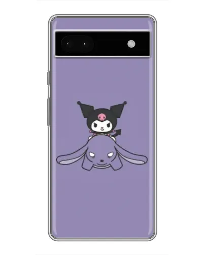 Чохол для Google Pixel 6a з картинкою «Kuromi на ліловому фоні»