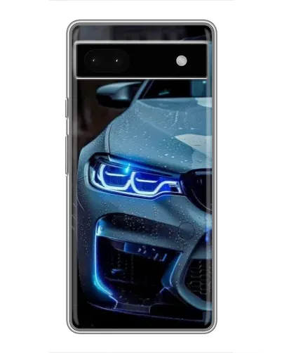 Чохол для Google Pixel 6a з картинкою «Погляд BMW з синіми фарами»