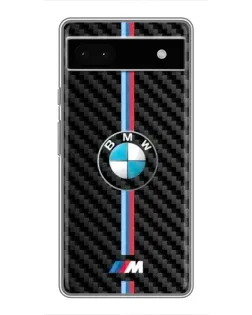 Чохол для Google Pixel 6a з картинкою «Емблема BMW та карбон»