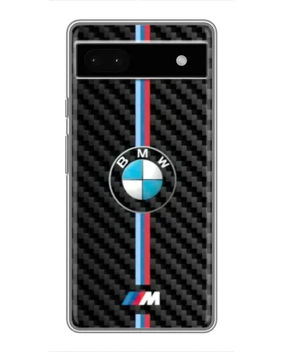 Чохол для Google Pixel 6a з картинкою «Емблема BMW та карбон»