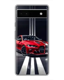 Чохол для Google Pixel 6a з картинкою «Червона BMW на дорозі»