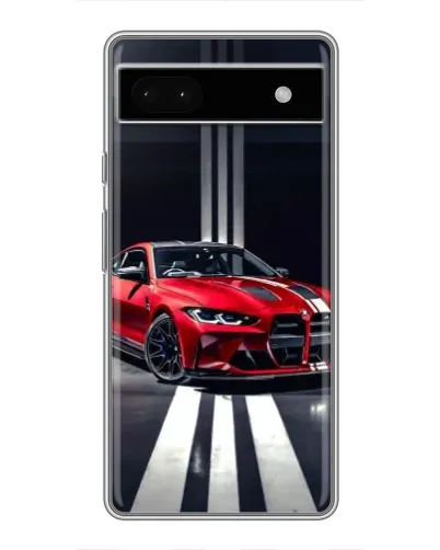 Чохол для Google Pixel 6a з картинкою «Червона BMW на дорозі»