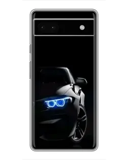 Чехол для Google Pixel 6a с картинкой «BMW — ночной взгляд»