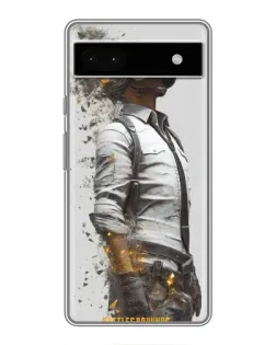 Чехол для Google Pixel 6a с картинкой «PUBG — боец в пыли»
