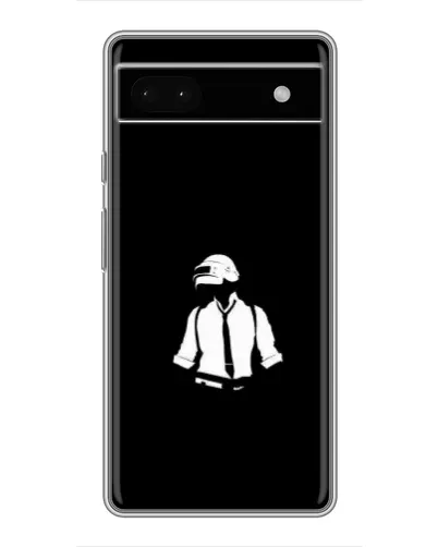 Чехол для Google Pixel 6a с картинкой «PUBG — белый шлем»