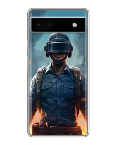 Чехол для Google Pixel 6a с картинкой «PUBG — реалистичный герой»