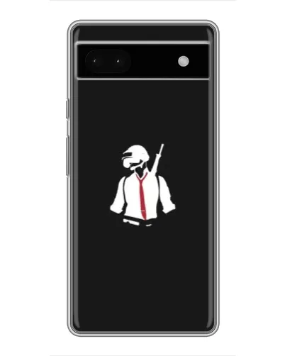 Чехол для Google Pixel 6a с картинкой «PUBG — силуэт воина»