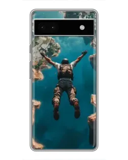 Чехол для Google Pixel 6a с картинкой «PUBG — свободное падение»
