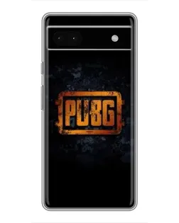 Чехол для Google Pixel 6a с картинкой «PUBG — золотой логотип»