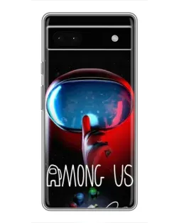 Чехол для Google Pixel 6a с картинкой «Красный импостер — макро»