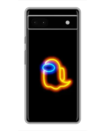 Чехол для Google Pixel 6a с картинкой «Among Us неоновое сияние»