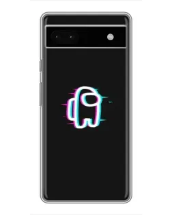 Чехол для Google Pixel 6a с картинкой «Among Us неон»