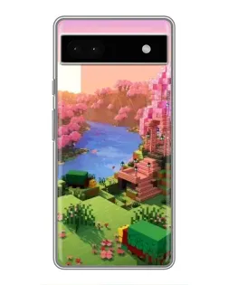 Чохол для Google Pixel 6a з картинкою «Рожеве дерево Minecraft»