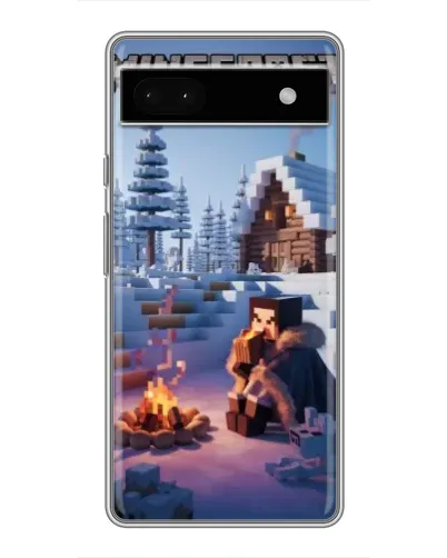 Чохол для Google Pixel 6a з картинкою «Зимовий Minecraft»