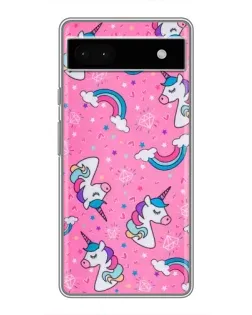 Чохол для Google Pixel 6a з картинкою «Unicorn паттерн рожевий»