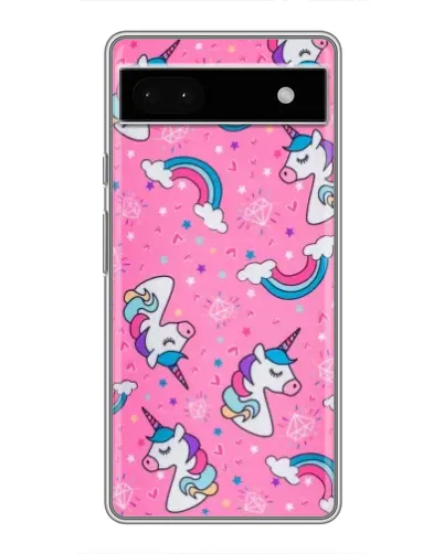 Чохол для Google Pixel 6a з картинкою «Unicorn паттерн рожевий»