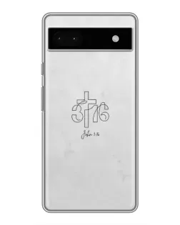 Чехол для Google Pixel 6a с картинкой «Иоанна 3:16 Крест»