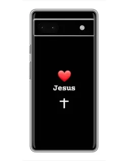 Чехол для Google Pixel 6a с картинкой «Сердце - Jesus»