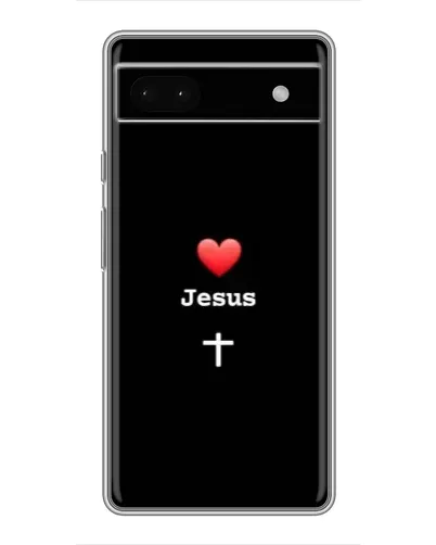 Чехол для Google Pixel 6a с картинкой «Сердце - Jesus»