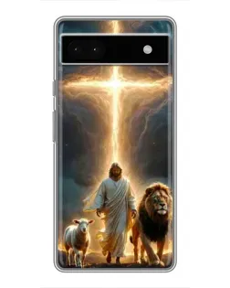 Чехол для Google Pixel 6a с картинкой «Лев Иуды и Свет»