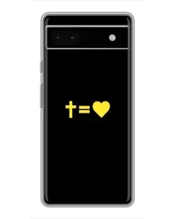 Чехол для Google Pixel 6a с картинкой «Сердце и Крест»