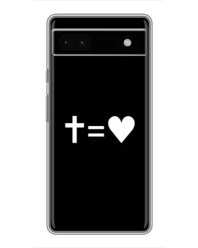 Чехол для Google Pixel 6a с картинкой «Крест и Сердце»
