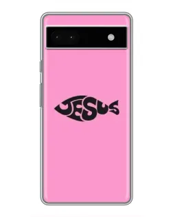 Чехол для Google Pixel 6a с картинкой «Розовый символ  Jesus»